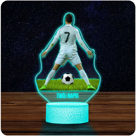 LAMPKA NOCNA LED 3D PIŁKARZ PIŁKA NOŻNA prezent chłopca URODZINY statuetka