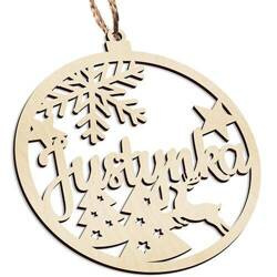 DUŻA BOMBKA z imieniem AŻUR drewniana choinkę