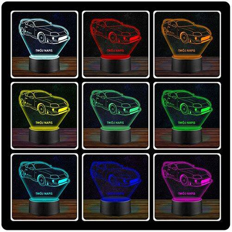 LAMPKA NOCNA LED TOYOTA SUPRA AUTO 3D + PILOT prezent URODZINY statuetka