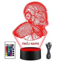 LAMPKA NOCNA LED IRON MAN TONY STARK 3D + PILOT prezent URODZINY statuetka