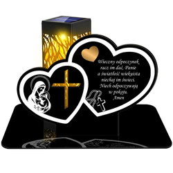 ZNICZ SOLARNY LED WIECZNY PODSTAWKA NA CMENTARZ GRÓB lampka Serce 3D