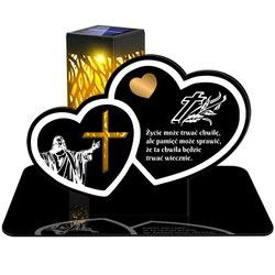 ZNICZ SOLARNY LED WIECZNY PODSTAWKA NA CMENTARZ GRÓB lampka Serce 3D