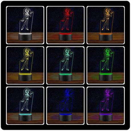 LAMPKA NOCNA LED HAZBIN HOTEL CHARLIE 3D + PILOT prezent URODZINY statuetka