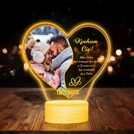 Lampka Nocna ramka prezent na WALENTYNKI DZIEWCZYNY chłopaka żony męża NIEJ z personalizacją