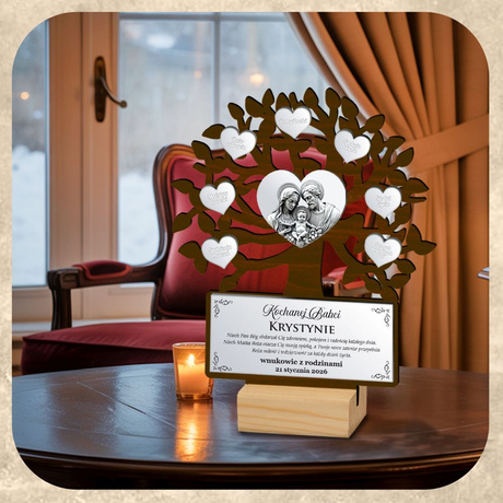 Prezent na Dzień Babci i Dziadka DRZEWKO SZCZĘŚCIA GRAWER DLA BABCI DZIADKA