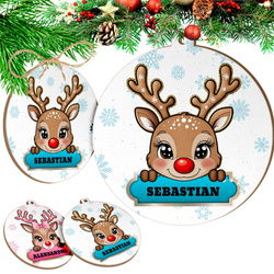 BOMBKA imieniem na CHOINKĘ Ozdoba CHOINKOWA Renifer ŚWIĘTA prezent