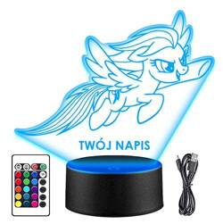 LAMPKA NOCNA LED RAINBOW DASH PONY 3D + PILOT prezent URODZINY statuetka