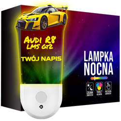 Lampka Nocna LED dla Dziecka AUDI R8 SAMOCHÓD kontaktu gniazdka CZUJNIK