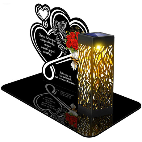 ZNICZ SOLARNY LED WIECZNY PODSTAWKA NA CMENTARZ GRÓB lampka Kwiaty 3D