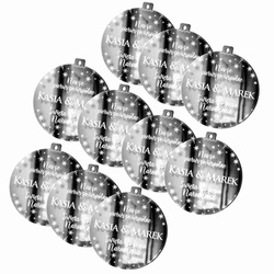 10x SREBRNA BOMBKA NA CHOINKĘ IMIĘ srebrne bańki