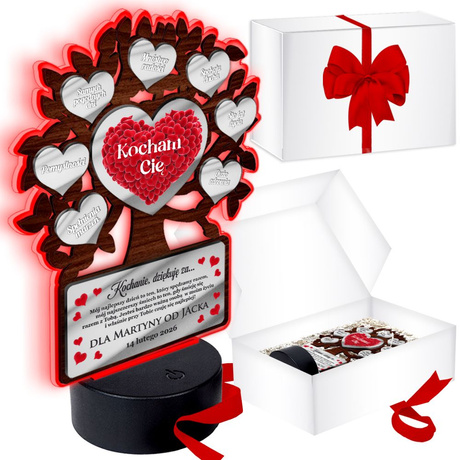 DRZEWKO LED Prezent na Walentynki dla dziewczyny chłopaka żony męża NIEGO