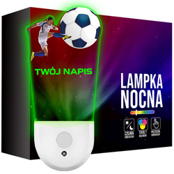 Lampka Nocna LED dla Dziecka PIŁKA NOŻNA PIŁKARZA kontaktu gniazdka CZUJNIK