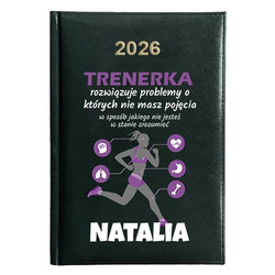 KALENDARZ KSIĄŻKOWY A5 dzienny 2026 ROK TERMINARZ NOTATNIK TRENER DIETETYK