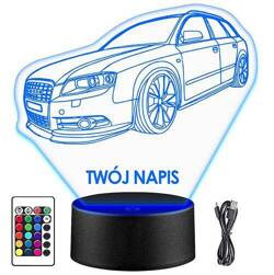 LAMPKA NOCNA LED AUDI A6 AUTO 3D + PILOT prezent URODZINY statuetka