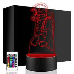 LAMPKA NOCNA LED STRAŻ POŻARNA STRAŻAK 3D +PILOT prezent URODZINY statuetka