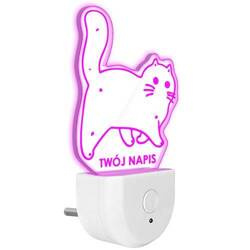Lampka Nocna LED dla Dzieci KOT KOTEK KOCIAK do kontaktu gniazdka CZUJNIK