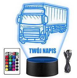 LAMPKA NOCNA LED CIĘŻARÓWKA TIR 3D + PILOT prezent URODZINY statuetka