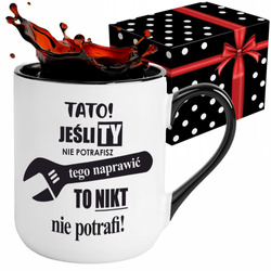 PREZENT NA DZIEŃ TATY DZIEŃ OJCA ELEGANCKI KUBEK Z NADRUKIEM MIX WZORY