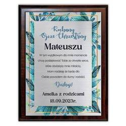 PODZIĘKOWANIE DLA RODZICÓW CHRZESTNYCH obraz 3D