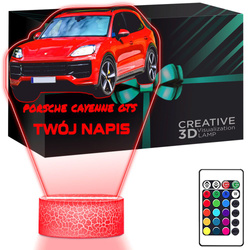 LAMPKA NOCNA LED 3D AUTO Porsche Cayenne prezent dla dziecka URODZINY statuetka + pilot