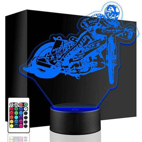 LAMPKA NOCNA LED Żużel Motocyklista Zawodnik Speedway prezent URODZINY