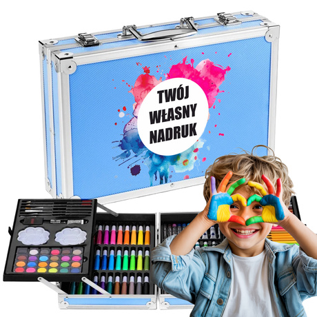 Zestaw Artystyczny do Malowania w Walizce dla Dziecka LOGO Z NADRUKIEM