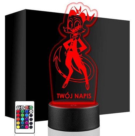 LAMPKA NOCNA LED HELLUVA BOSS 3D + PILOT prezent URODZINY statuetka