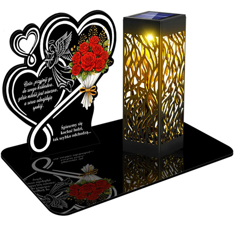 ZNICZ SOLARNY LED WIECZNY PODSTAWKA NA CMENTARZ GRÓB lampka Kwiaty 3D