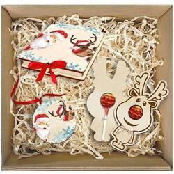 KOSZ ZESTAW PREZENTOWY NA MIKOŁAJKI PREZENT ŚWĘTA CHOINKĘ świąteczny BOX