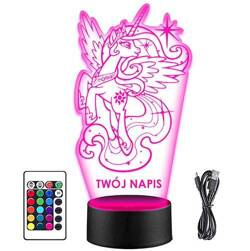 LAMPKA NOCNA LED KSIĘŻNICZKA CELESTIA 3D + PILOT prezent URODZINY statuetka