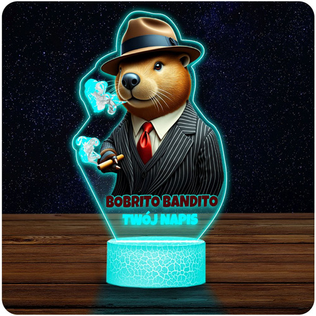 LAMPKA NOCNA LED 3D BOBRITO BANDITO BÓBR prezent dziecka URODZINY statuetka