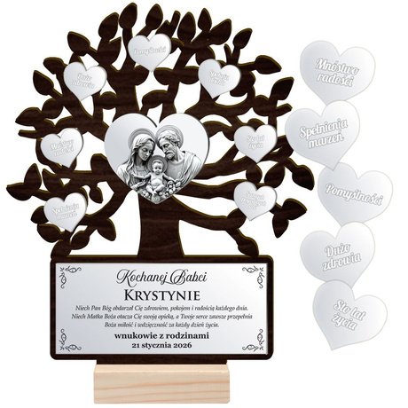 Prezent na Dzień Babci i Dziadka DRZEWKO SZCZĘŚCIA GRAWER DLA BABCI DZIADKA