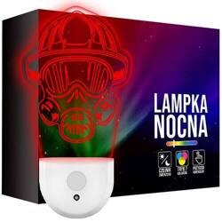 Lampka Nocna LED dla Dzieci KASK STRAŻAK STRAŻ do kontaktu gniazdka CZUJNIK