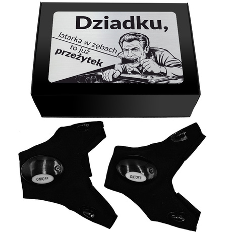 ŚWIECĄCE RĘKAWICZKI LED PREZENT NA DZIEŃ DZIADKA dla dziadka dziadek