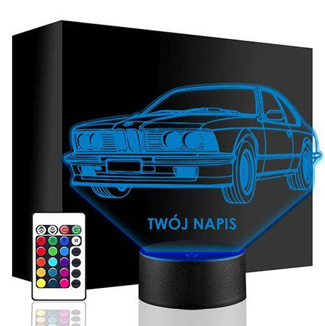 LAMPKA NOCNA LED BMW 635 AUTO AUTKO 3D + PILOT prezent URODZINY statuetka