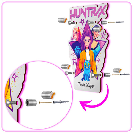 LAMPKA NOCNA LED Huntrix Łowczynie Demonów prezent DLA DZIECKA NA ŚCIANĘ