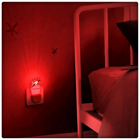 Lampka Nocna LED dla Dziecka SAMOLOT ODRZUTOWIEC kontaktu gniazdka CZUJNIK