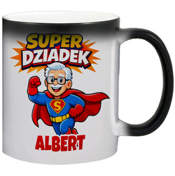 MAGICZNY KUBEK DZIEŃ BABCI I DZIADKA PREZENT UPOMINEK DUŻO WZORÓW MIX z imieniem