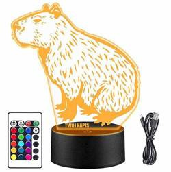 LAMPKA NOCNA KAPIBARA ZWIERZĄTKO 3D LED + PILOT prezent URODZINY na biurko