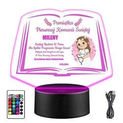 LAMPKA NOCNA LED PREZENT NA PIERWSZĄ KOMUNIĘ ŚWIĘTĄ KOMUNIA STATUETKA obraz