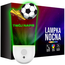 Lampka Nocna LED dla Dziecka PIŁKARZA KORKI do kontaktu gniazdka CZUJNIK