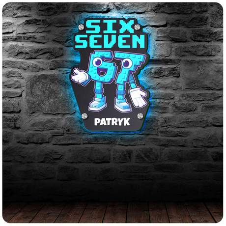 LAMPKA NOCNA LED SIX SEVEN BRAINROT 67 prezent DLA DZIECKA NA ŚCIANĘ