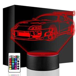 LAMPKA NOCNA LED TOYOTA SUPRA AUTO 3D + PILOT prezent URODZINY statuetka