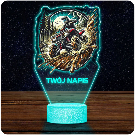 LAMPKA NOCNA LED 3D QUAD OFFROAD prezent dla dziecka URODZINY statuetka + pilot
