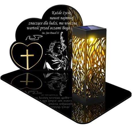 ZNICZ SOLARNY LED WIECZNY PODSTAWKA NA CMENTARZ GRÓB lampka Serce 3D