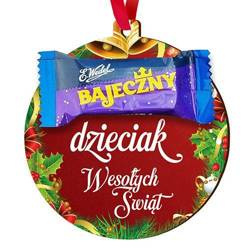 DREWNIANA BOMBKA NA CHOINKĘ ŚWIĘTA OZDOBA PREZENT