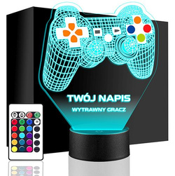 LAMPKA NOCNA LED Gadżet Pad Gracza Męża 3D + PILOT prezent dziecka URODZINY