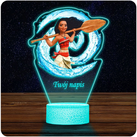 LAMPKA NOCNA LED 3D VAIANA MOANA OCEAN prezent dziecka URODZINY statuetka