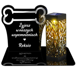 ZNICZ SOLARNY LED Dla Psa Kota Pieska Zwierząt NAGROBEK GRÓB lampka 3D Kość