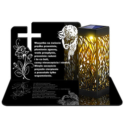 ZNICZ SOLARNY LED WIECZNY PODSTAWKA NA CMENTARZ GRÓB lampka Krzyż 3D